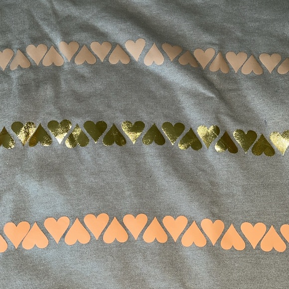Style Reform Metallic Heart Sweatshirt Taupe Gold Copper - Picture 5 of 7